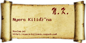 Nyers Kiliána névjegykártya
